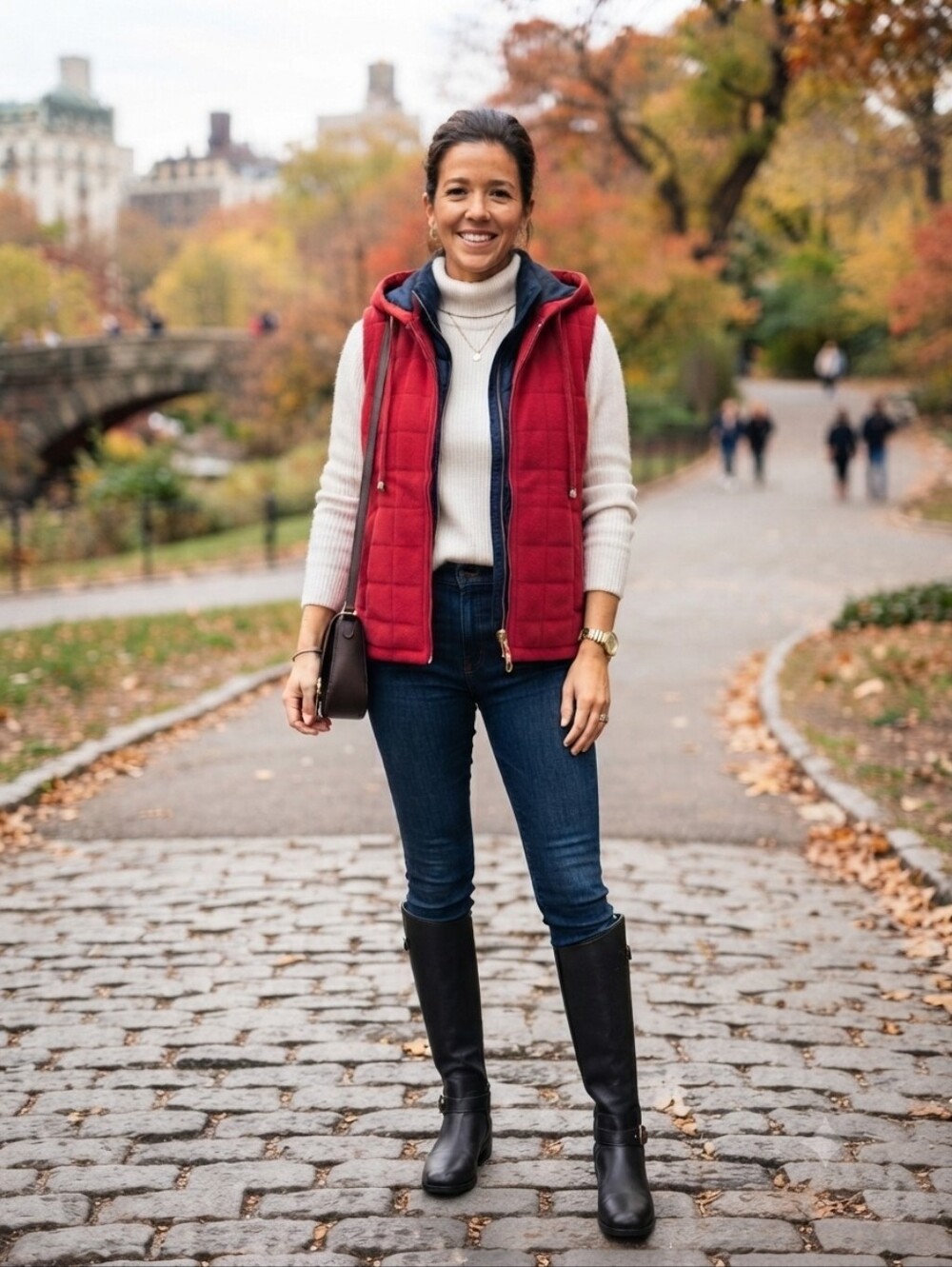 Sonoma Quilted Hooded Vest in Deep Pink